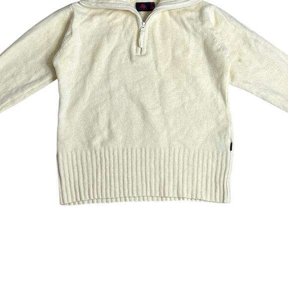 Robe de Kappa Wool High Neck Zip Cream Off-White Sweater Medium - Picture 4 of 5